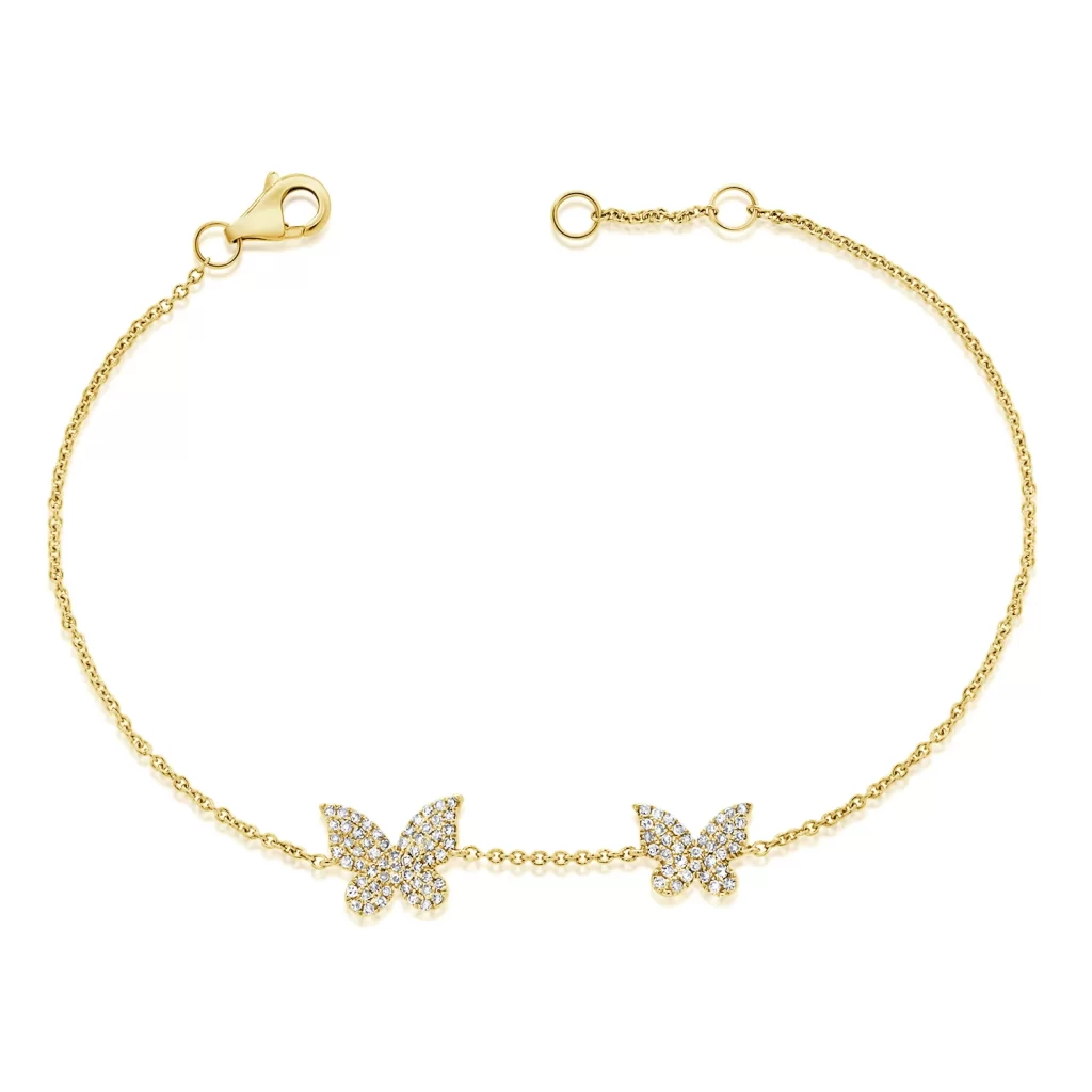 14K Yellow Gold Butterfly Bracelet – David's House of Diamonds
